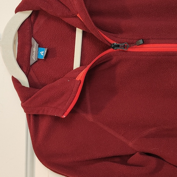 Eddie Bauer Women's Burgundy Zipper Front Fleece Jacket Size M First Ascent - Picture 3 of 8